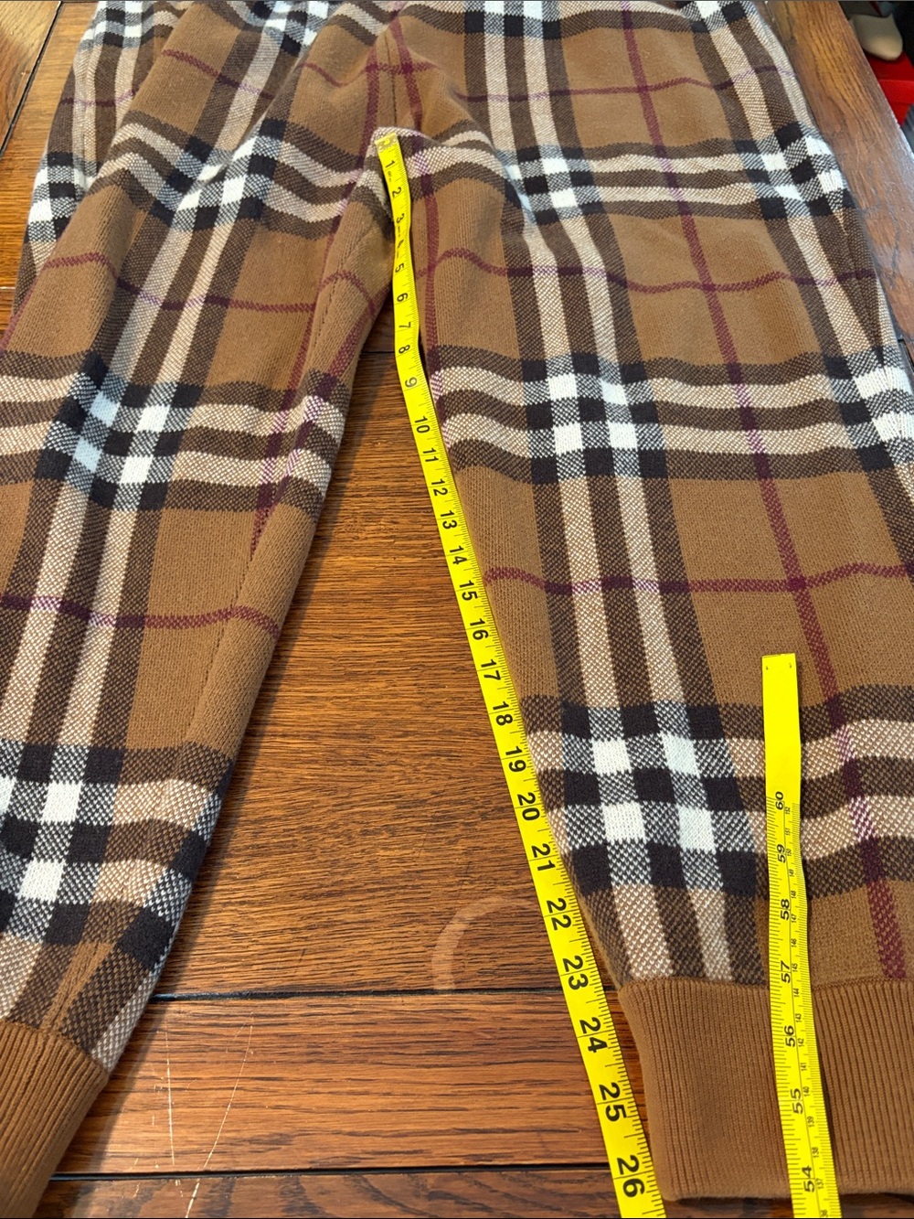 Genuine Burberry Nova Check Cashmere Sweatpants Size XXL - Picture 6 of 7